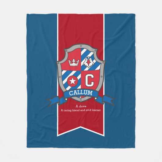 Couverture Polaire Garçons Callum ou lettre C nom signifiant couvertu (Devant)