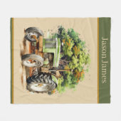 Couverture Polaire Garçons cool Amateurs de tracteur ajouter le nom (Devant (Horizontal))