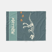Couverture Polaire Garçons Cool Blue Dinosaur Fossil Enfants (Devant (Horizontal))
