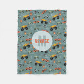 Couverture Polaire Garçons Cool Hot Racing Voiture Motif Monogram Enf (Devant)