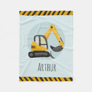 Couverture Polaire Garçons Cute Blue Construction Digger Enfants