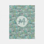 Couverture Polaire Garçons Cute Dinosaur Fossil Motif Monogram Enfant (Devant)