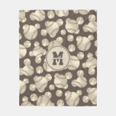 Couverture Polaire garçons filles baseball softball motif monogrammed (Devant)