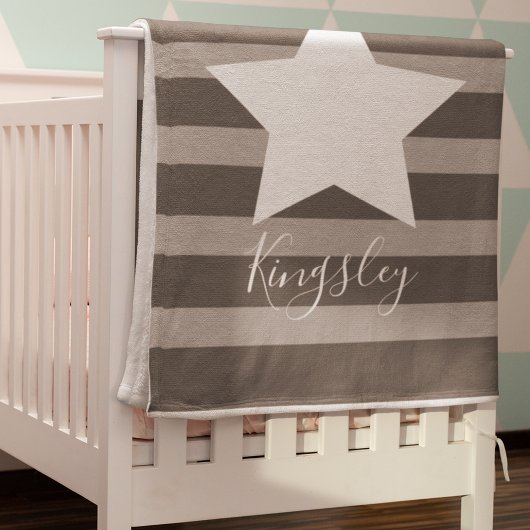 Couverture Polaire Garçons Gris Star Baby Milestone