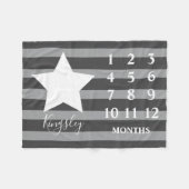 Couverture Polaire Garçons Gris Star Baby Milestone (Devant (Horizontal))