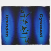 Couverture Polaire Garçons Gymnastique Gymnaste Blanket avec son nom (Devant (Horizontal))