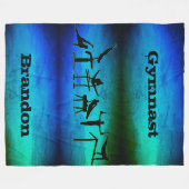 Couverture Polaire Garçons Gymnastique Gymnaste Blanket avec son nom (Devant (Horizontal))