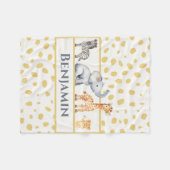 Couverture Polaire Garçons Jote Jungle Safari Bébé Animaux (Devant (Horizontal))