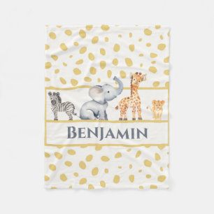 Couverture Polaire Garçons Jote Jungle Safari Bébé Animaux