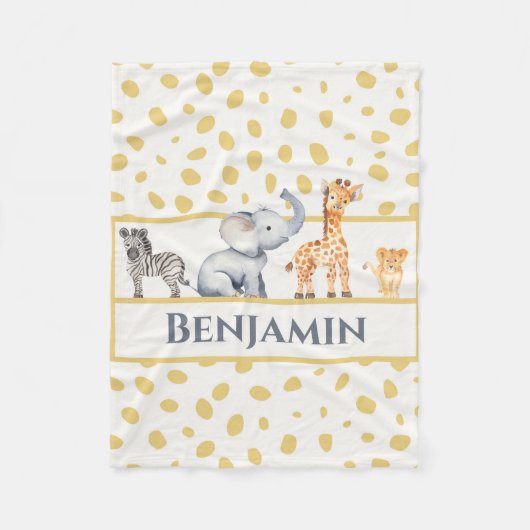 Couverture Polaire Garçons Jote Jungle Safari Bébé Animaux (Devant)