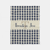 Couverture Polaire Garçons kaki de nom de monogramme de motif de (Devant)