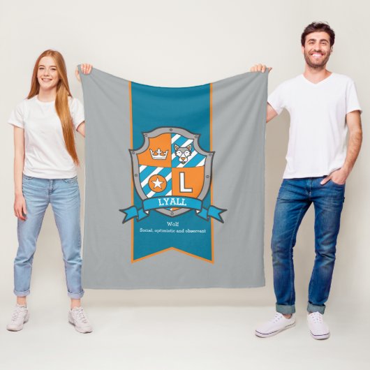 Couverture Polaire Garçons Lyall ou lettre L nom signifiant gris oran (En situation)