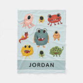 Couverture Polaire Garçons mignon et tendance Monstre bleu Alien Enfa (Devant)