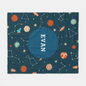 Couverture Polaire Garçons Planètes spatiales Cool Rockets Personnali (Devant (Horizontal))