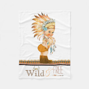 Couverture Polaire Garçons sauvages et libres Tribal Baby