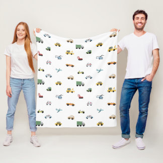 Couverture Polaire Garçons transport mignonne Motif automobile Monogr