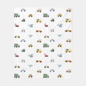 Couverture Polaire Garçons transport mignonne Motif automobile Monogr (Devant)