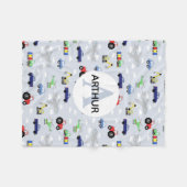Couverture Polaire Garçons transport mignonne Motif automobile Monogr (Devant (Horizontal))