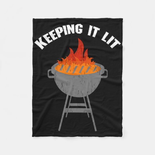 Couverture Polaire Garder Lit Funny Grilling Barbecue (Devant)