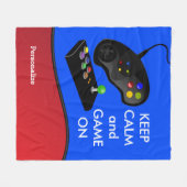 Couverture Polaire Gardez le calme et le jeu dessus (Devant (Horizontal))
