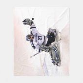 Couverture Polaire Gardien de but de hockey sur glace avec votre (Devant)