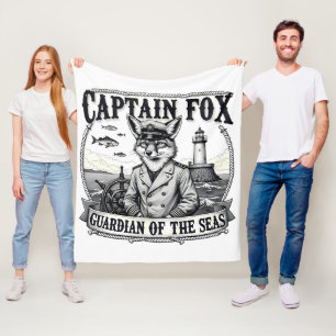 Couverture Polaire Gardien des Mers Capitaine Renard Dessin Nautical