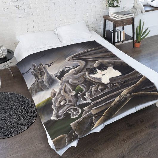 Couverture Polaire Gargoyle noir blanc