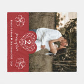 Couverture Polaire Garnet 2e anniversaire Mariage coeur rouge coton (Devant (Horizontal))