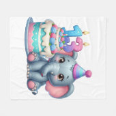 Couverture Polaire Gâteau d'éléphant pour 13e anniversaire (Devant (Horizontal))