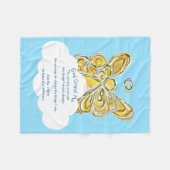Couverture Polaire Gaurdian jaune Angel Dieu me donne Chemo Blanche (Devant (Horizontal))