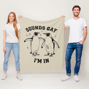 Couverture Polaire Gay Penguin Sounds Gay Je Suis Dans Vintage Queer 