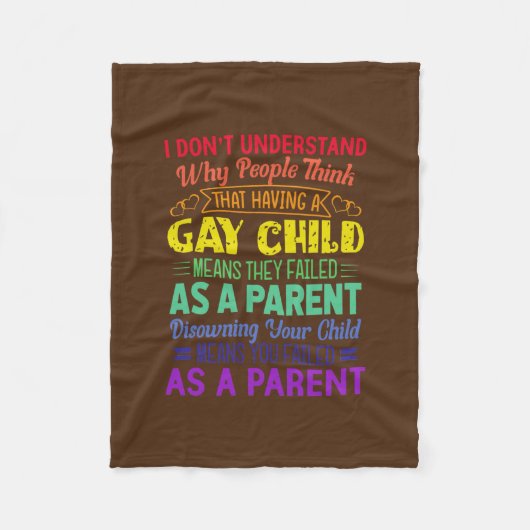Couverture Polaire Gay pride Fier Parent Maman Papa Parent Citation  (Devant)