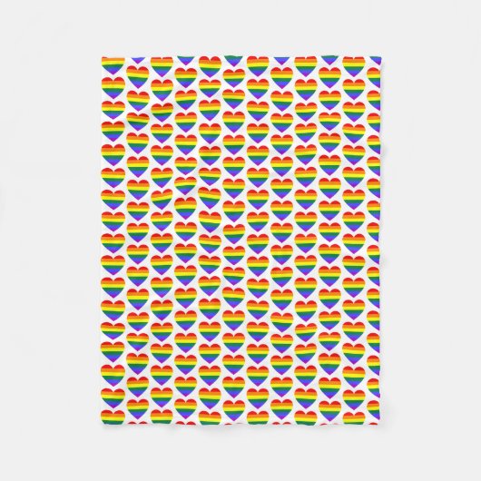 Couverture Polaire GAY PRIDE LGBT Rainbow Heart Motif (Devant)