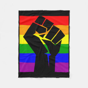 Couverture Polaire Gay pride Résiste Poing Arc-en-ciel Drapeau Lgbtq 