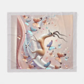 Couverture Polaire Gazelle and Butterflies Fantasy Art (Devant (Horizontal))