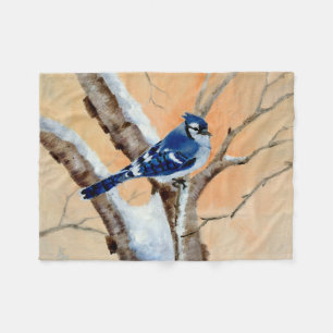 Couverture Polaire Geai bleu au coucher du soleil