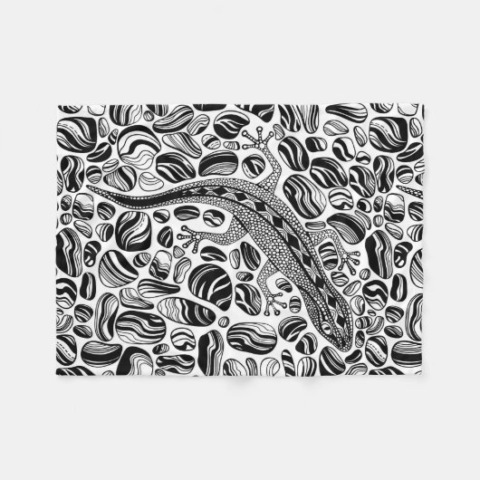 Couverture Polaire Gecko et galets (Devant (Horizontal))