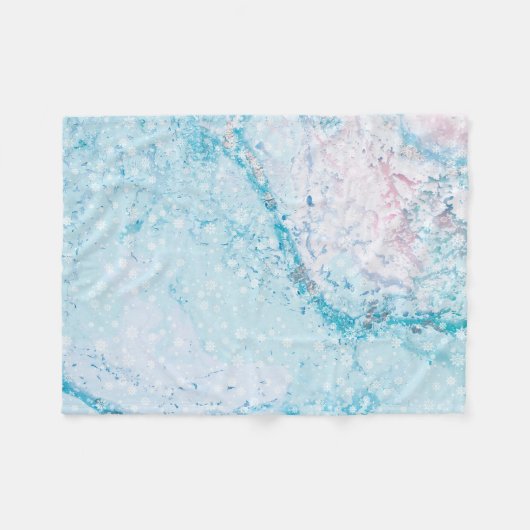 Couverture Polaire Gelée Icy Hiver Flocon de neige Blanche (Devant (Horizontal))