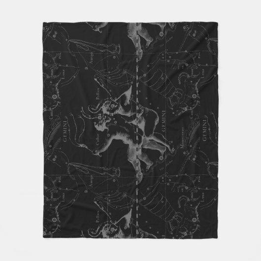 Couverture Polaire Gemini Constellation Map Engraving par Hevelius (Devant)