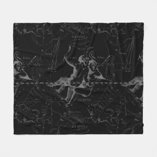 Couverture Polaire Gemini Constellation Map Engraving par Hevelius (Devant (Horizontal))