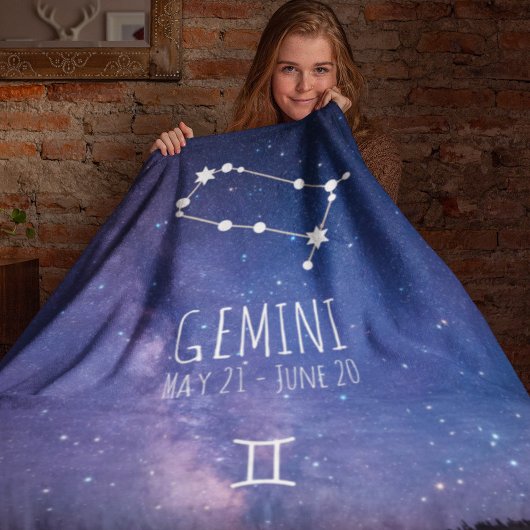 Couverture Polaire Gemini | Constellation Zodiaque personnalisée