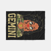 Couverture Polaire Gemini Loc'd Hair Sy Black Woman Camo Melanin Girl (Devant (Horizontal))