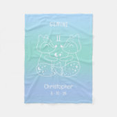 Couverture Polaire Gemini Zodiac Star Nom Birthdate Blue Baby (Devant)