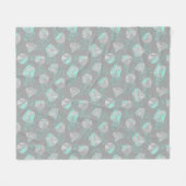 Couverture Polaire Gemme géométrique moderne Motif Gris & Aqua (Devant (Horizontal))