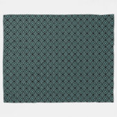 Couverture Polaire Gems Tribal Noir & Motif Turquoise Fleece Blanche (Devant (Horizontal))
