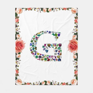 Couverture Polaire Gemstone Diamond Initial G Monogramme Art