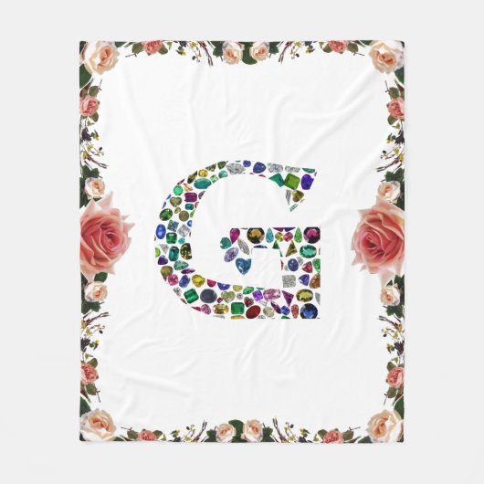 Couverture Polaire Gemstone Diamond Initial G Monogramme Art (Devant)