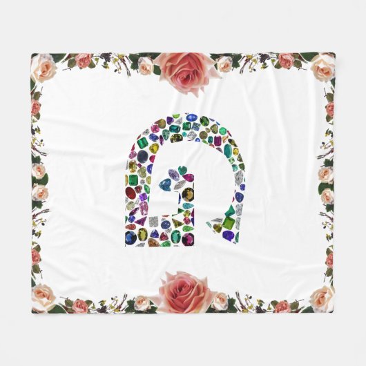 Couverture Polaire Gemstone Diamond Initial G Monogramme Art (Devant (Horizontal))