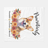 Couverture Polaire Génial et gracieux, bienheureux, mignon chien (Devant (Horizontal))