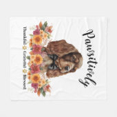 Couverture Polaire Génial et gracieux, bienheureux, mignon chien (Devant (Horizontal))